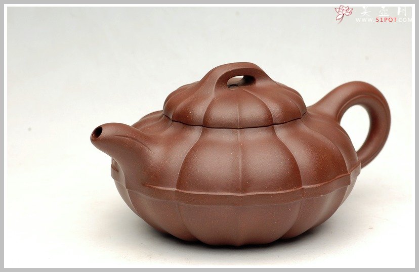 紫砂壶图片：大气稳重-合欢菱花 - 美壶网
