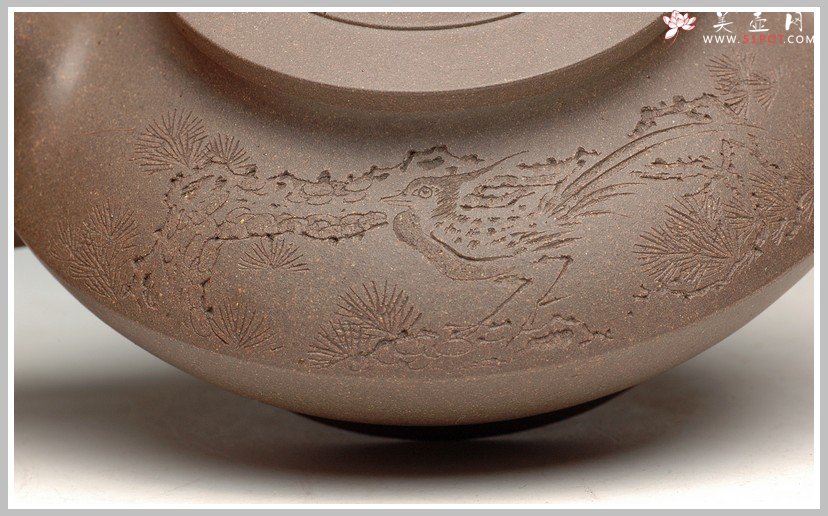 紫砂壶图片：和石双刀刻绘 合璧 - 美壶网