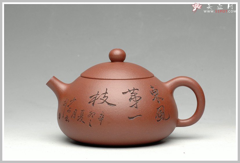 紫砂壶图片：东风第一枝 刻梅西施 - 美壶网