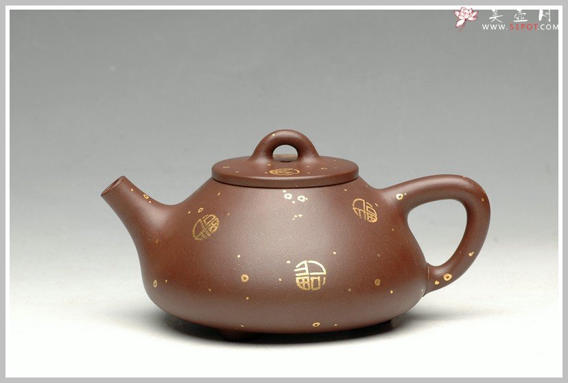 紫砂壶图片：金福 小子冶石瓢 - 美壶网