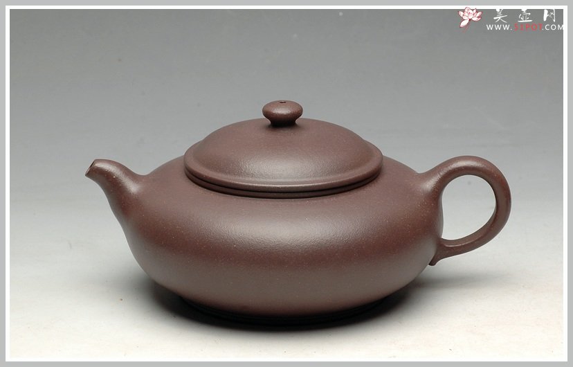 紫砂壶图片：优质青灰泥 线条灵动 圆珠 - 美壶网