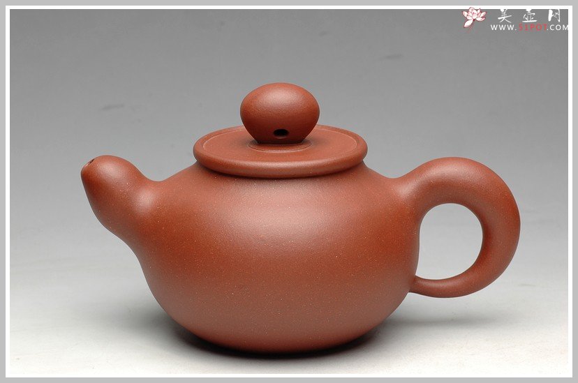紫砂壶图片： 道洪风格  器形饱满 非常纯的地槽青 全手鼎珠 - 美壶网