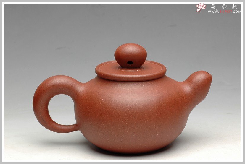 紫砂壶图片： 道洪风格  器形饱满 非常纯的地槽青 全手鼎珠 - 美壶网