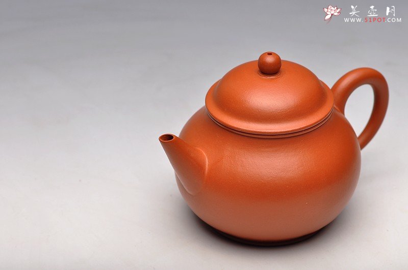 紫砂壶图片：线条优美 最佳实用器 优质朱泥 全手剑流高潘 - 美壶网