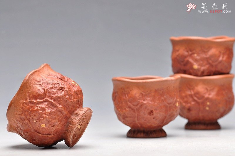 紫砂壶图片：刘景降坡泥新公道杯子6件套 - 美壶网