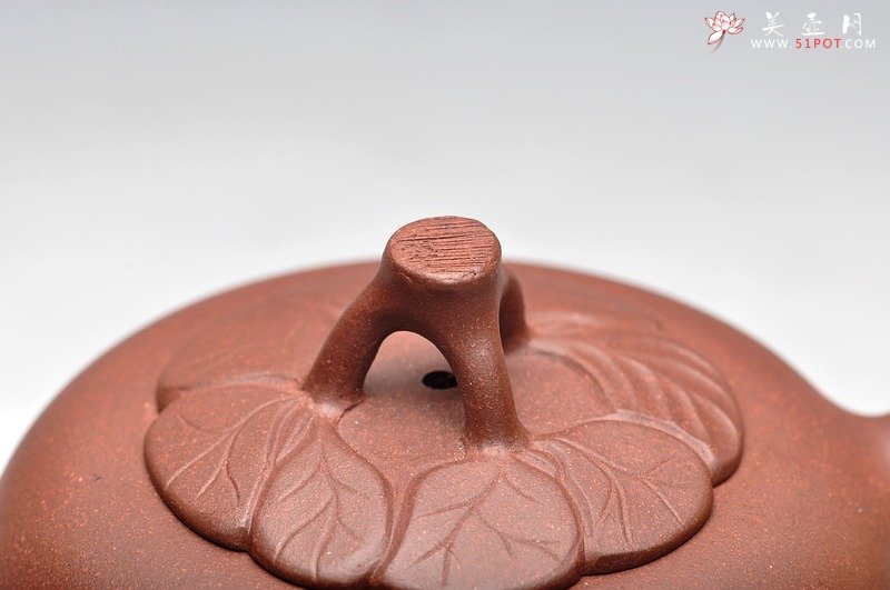 紫砂壶图片：老味具显 造型大方简练  贴叶自然生动 木瓜 - 美壶网