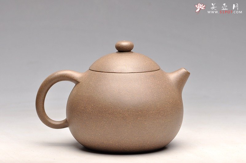 紫砂壶图片：古朴神韵 清雅圆融 全手老味文旦 尹君峰新作 - 美壶网