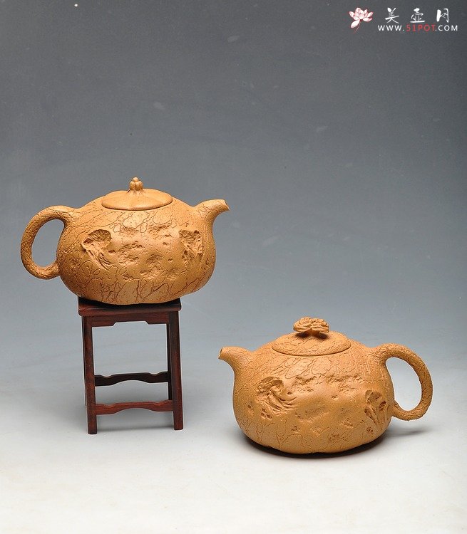 紫砂壶图片：老段泥 古朴灵气 融然  全手工灵芝龚春 瓜纽龚春 - 美壶网