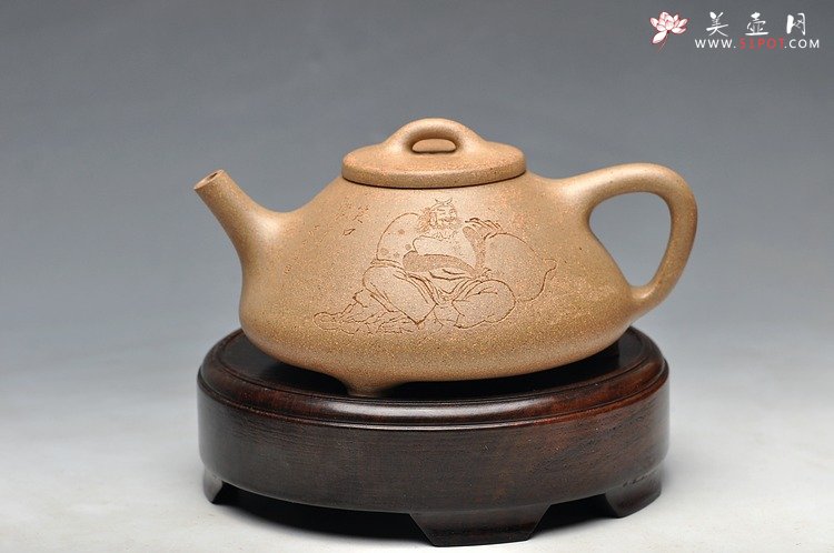 紫砂壶图片：霸气的全手子冶石瓢 - 美壶网