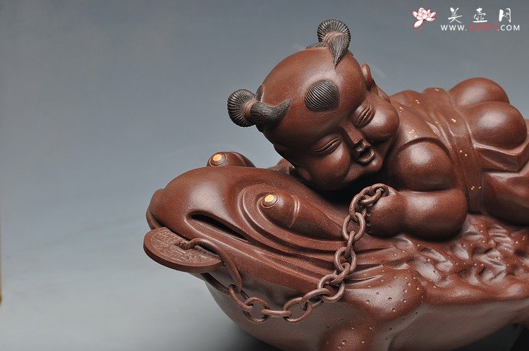 紫砂壶图片：精品重器 刘海戏金蟾 - 美壶网