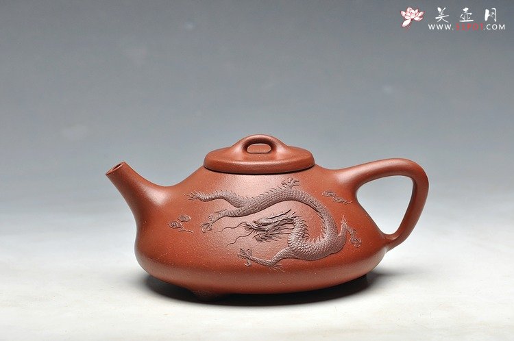 紫砂壶图片：骨肉均挺  塑龙 全手子冶石瓢 - 美壶网