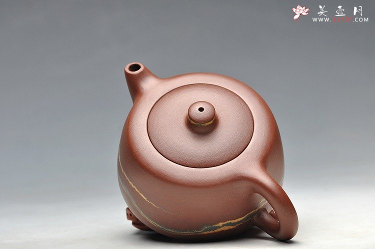 紫砂壶图片：敦厚可人 实用精品 小天际 优质老拼紫 双色绞泥 - 美壶网