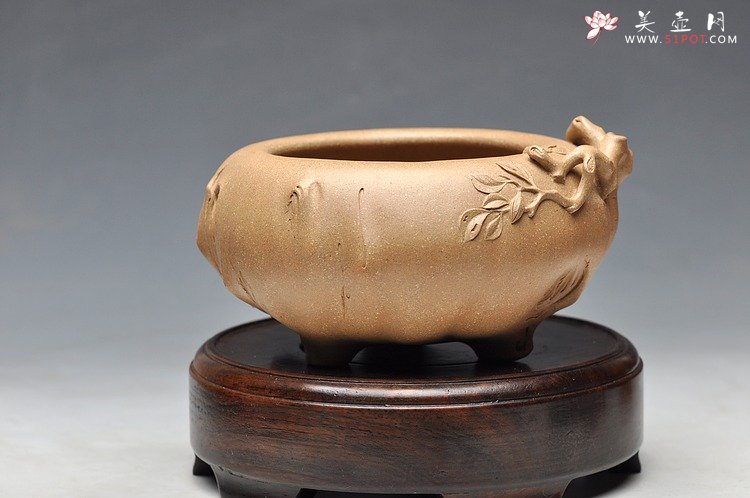 紫砂壶图片：全手文房水洗 香炉 雅趣十足 优质本绿 - 美壶网