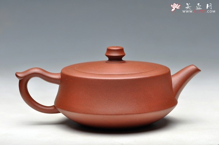 紫砂壶图片：口盖大 适合绿茶 优质青水泥 柱础 - 美壶网