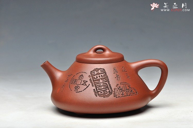 紫砂壶图片：值得期待的实力陶手 张听刚装饰 全手子冶石瓢 进步看得见 - 美壶网