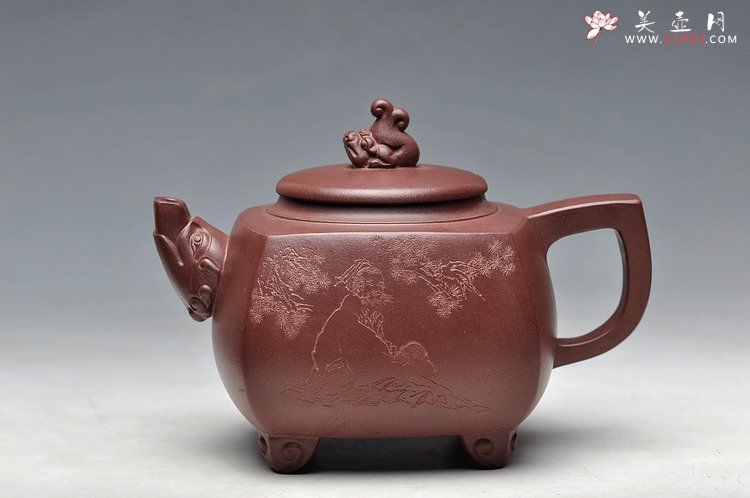 紫砂壶图片：闲然别致 生动可爱 鱼龙壶 - 美壶网