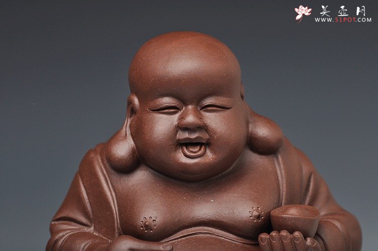 紫砂壶图片：元宝佛 送财平安 形象生动 - 美壶网