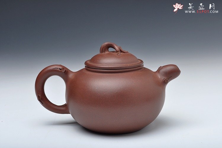 紫砂壶图片：敦厚可人 贴叶细腻 实用好花器 全手硕果 - 美壶网