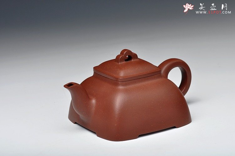紫砂壶图片：全手工拍打成型 难度极高 精工大气 大觚棱 泥料温润 - 美壶网