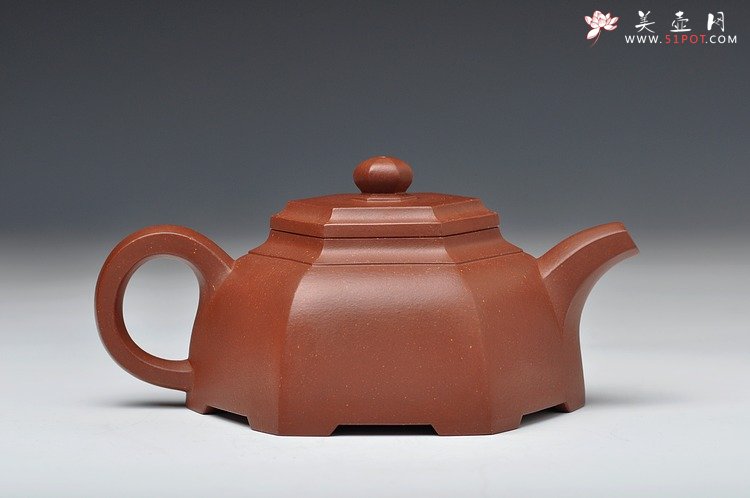 紫砂壶图片：古雅上流  许学军全手新品 顺六方 线条刚劲 - 美壶网