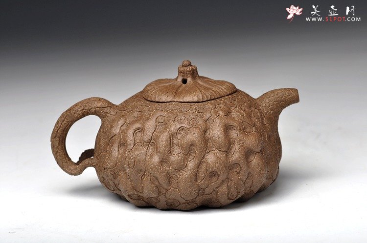 紫砂壶图片：邵惠雄风格 全手龚春 灵芝和瓜纽一对 薄胎 - 美壶网