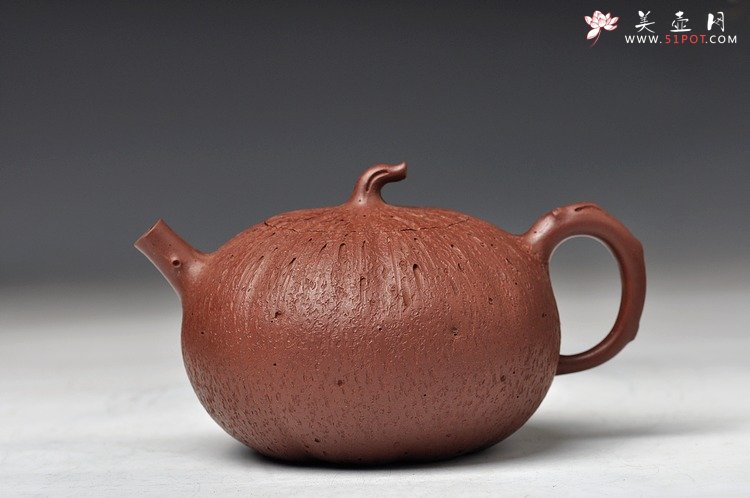 紫砂壶图片：蔡岩峰经典作品 古拙中透灵气 全手工大橘瓜  - 美壶网
