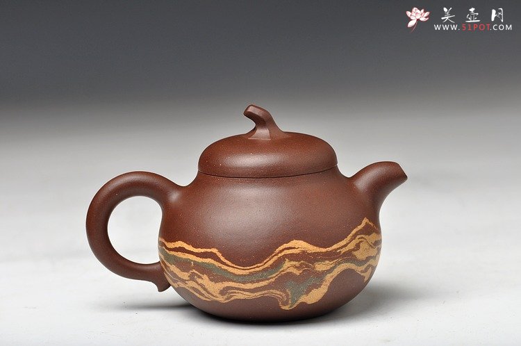紫砂壶图片：通透绞泥 娇小可爱 茄段 - 美壶网