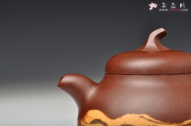 紫砂壶图片：通透绞泥 娇小可爱 茄段 - 美壶网