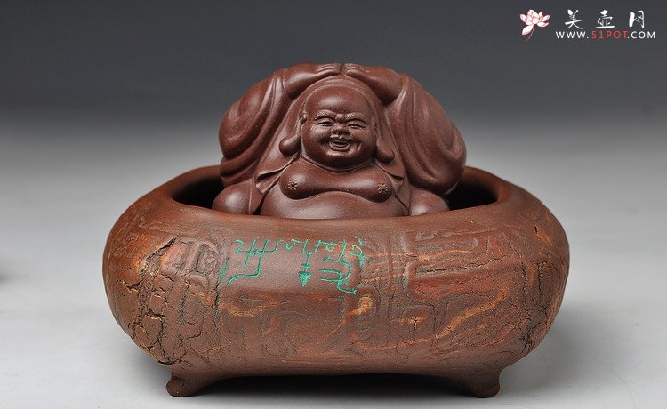 紫砂壶图片：全手作品 文房雅玩之养心水洗 笔洗 造型古拙 - 美壶网