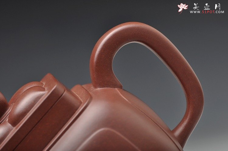 紫砂壶图片：精工大气 精品之作 全手工开光四方菱花 - 美壶网