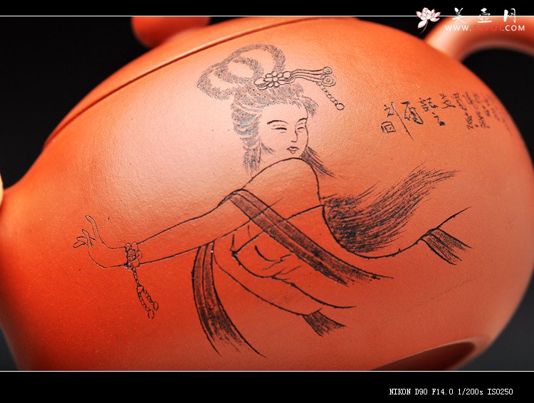 紫砂壶图片：谁赏素腰轻o(∩_∩)o  红泥西施 韵味十足 - 美壶网