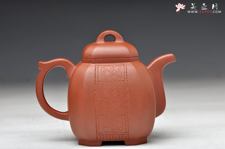 紫砂壶图片：史金妹经典代表作 端庄典雅 全手工八仙过海之八方福壶 - 美壶网
