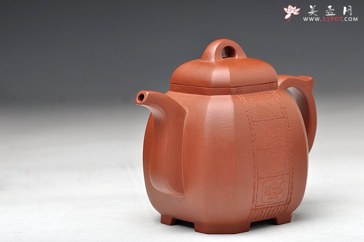 紫砂壶图片：史金妹经典代表作 端庄典雅 全手工八仙过海之八方福壶 - 美壶网