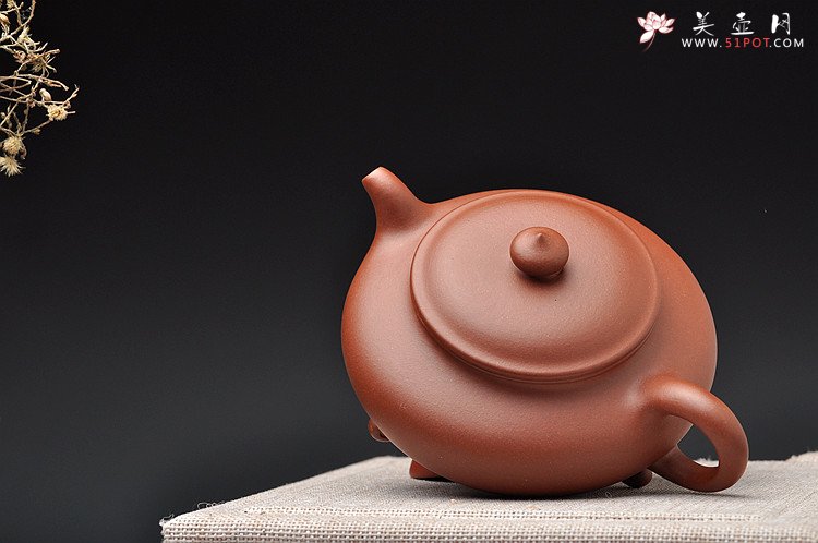 紫砂壶图片：适合绿茶 纤秀可人 三足扁樱 - 美壶网