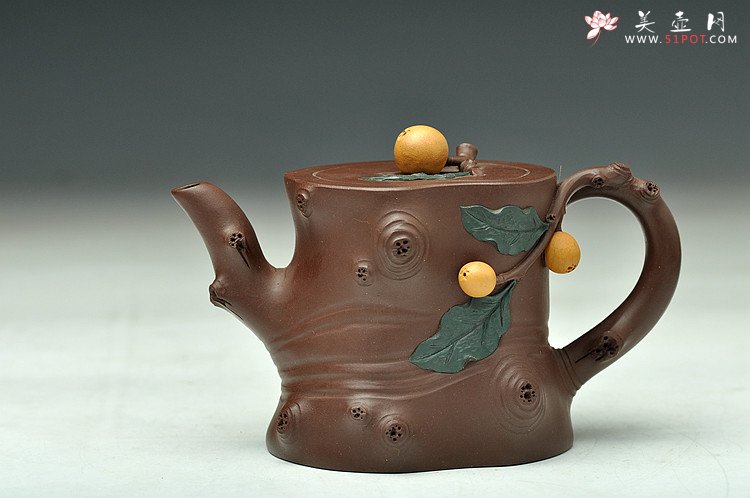紫砂壶图片：老味十足 实用花器小品 枇杷桩 - 美壶网