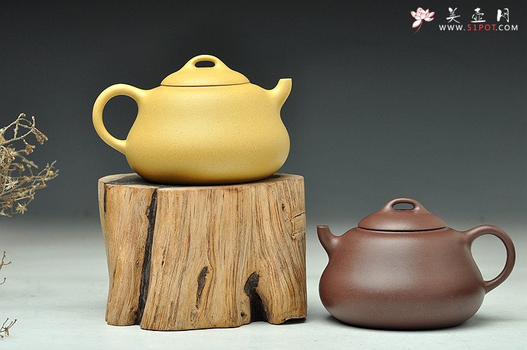 紫砂壶图片：特惠之葫芦兄弟 福禄 憨态可掬 本绿与紫泥一对 - 美壶网