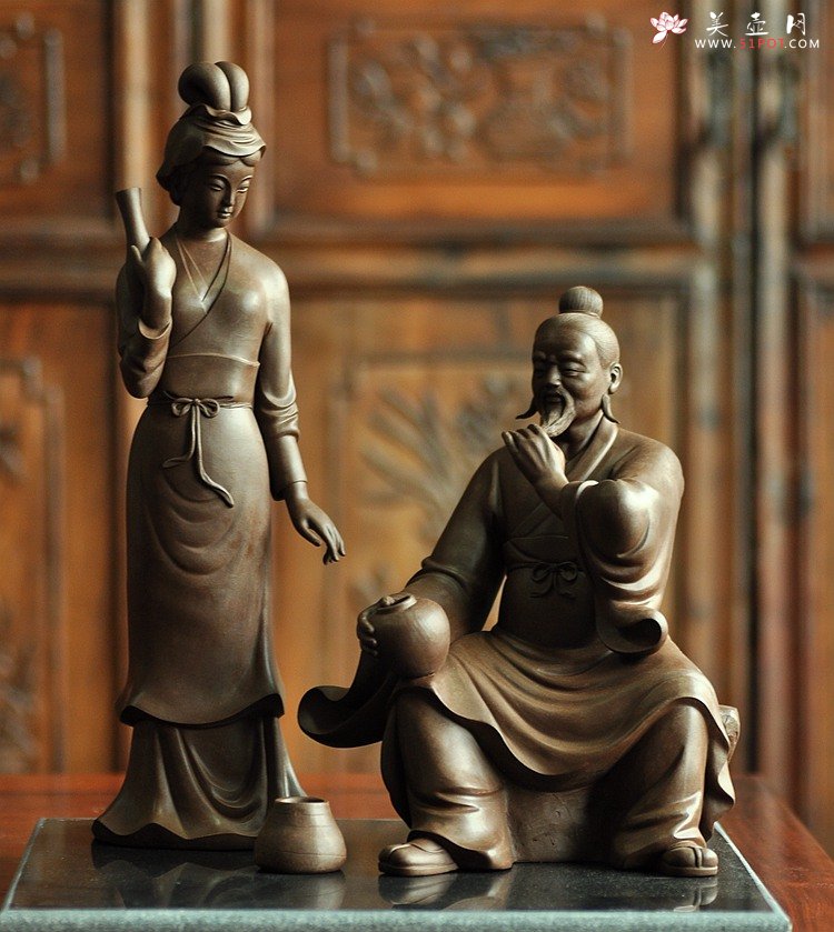 紫砂壶图片：爱情和事业的传奇  范蠡西施    王健精品新作 最称职的’财神‘ - 美壶网