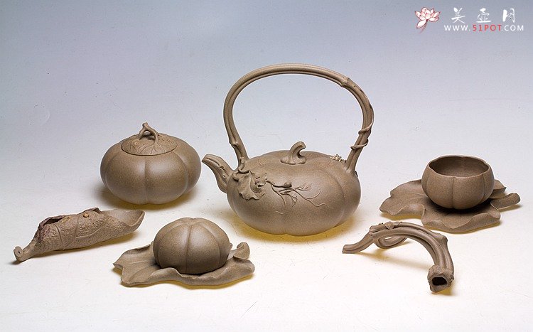 紫砂壶图片：经典重器 全手精品一套 欣赏 - 美壶网