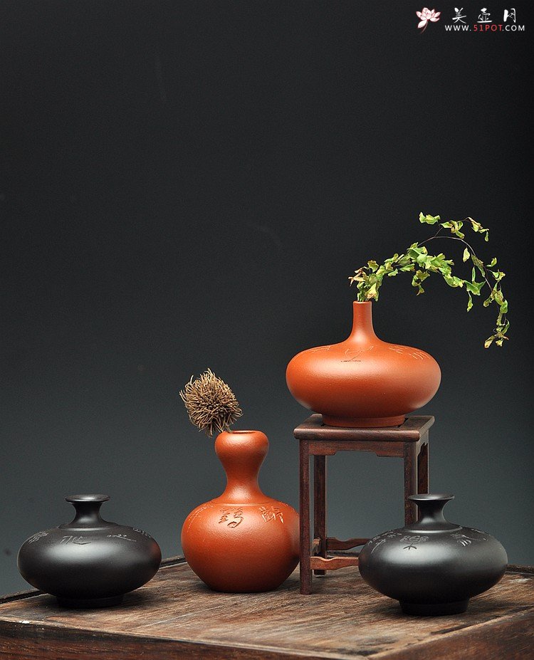 紫砂壶图片：文房雅玩之小花瓶 造型可爱新颖~ 均是单个~ - 美壶网