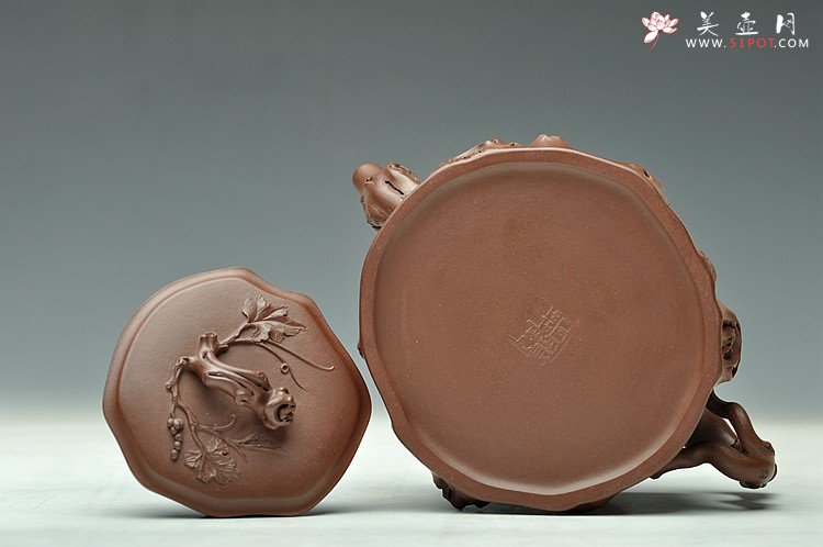 紫砂壶图片：大气浑厚 全手葡萄桩 精品欣赏 - 美壶网