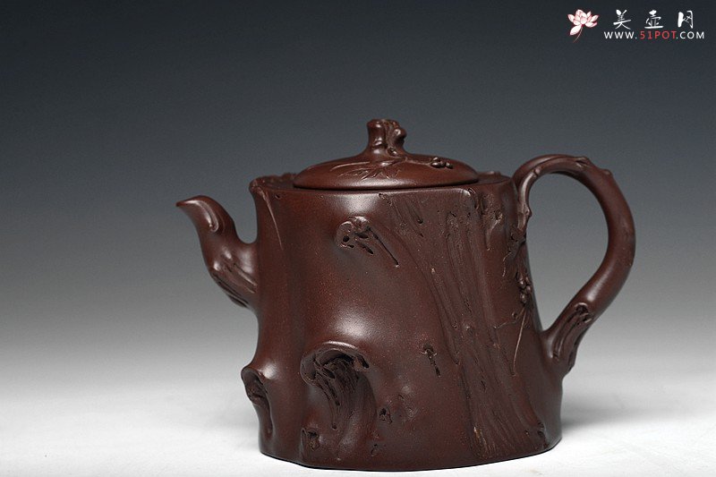 紫砂壶图片：花货典范 灵韵秀雅 全手葡萄桩之万年丰 薄胎精品 - 美壶网