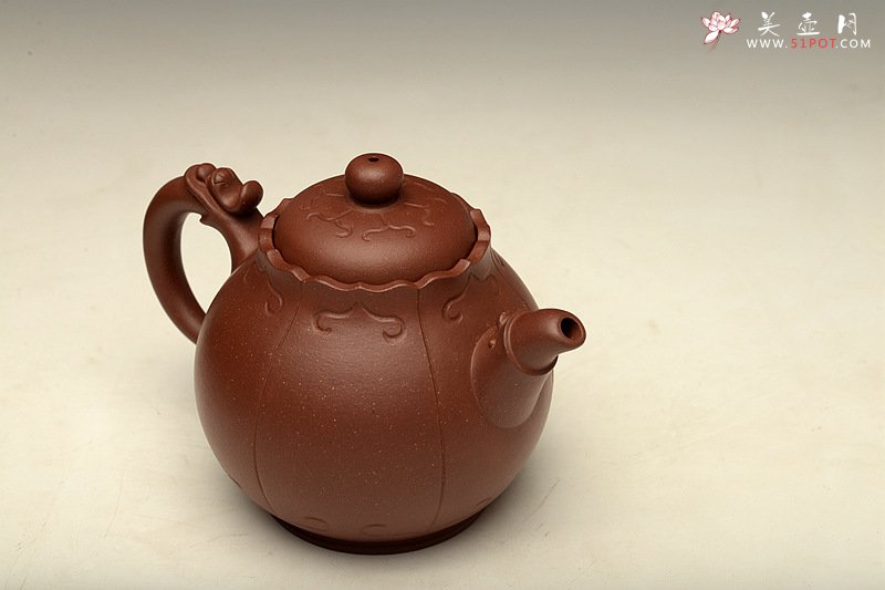 紫砂壶图片：黄龙源底槽青 造型新颖 实用精致 龙珠 - 美壶网