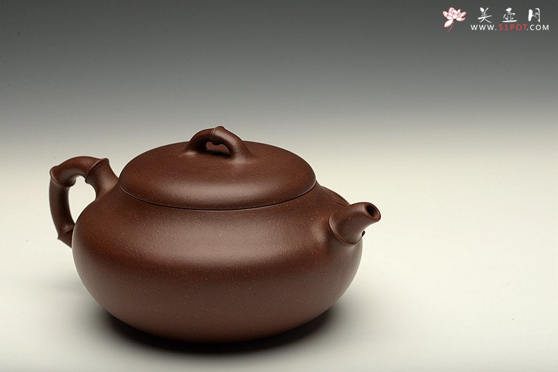 紫砂壶图片：油润底槽青 精品花货  丹竹 敦厚可人 大口实用 - 美壶网