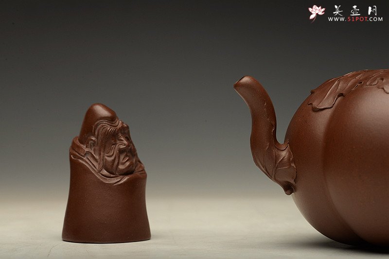 紫砂壶图片：顾正芳甲午年新作 薄胎筋囊花器 饱满挺拔 线条优美 全手工六瓣南瓜 - 美壶网