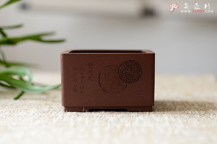 紫砂壶图片：清韵悠长 精工典范 小花盆 文房雅玩 国助和石装饰 - 美壶网