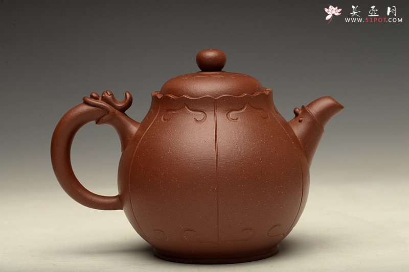 紫砂壶图片：黄龙源底槽青 造型新颖 实用精致 龙珠 - 美壶网