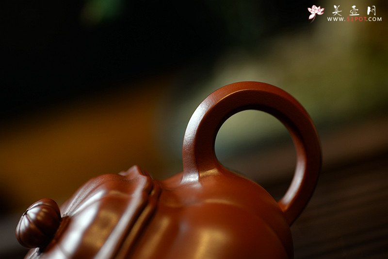 紫砂壶图片：酒虎甲午新作 难度极大  全手工朱泥葵仿古 - 美壶网