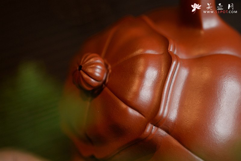 紫砂壶图片：酒虎甲午新作 难度极大  全手工朱泥葵仿古 - 美壶网