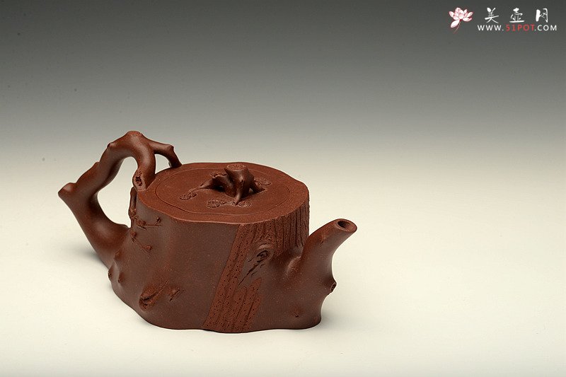 紫砂壶图片：似龟似桩 气韵流畅 精品 全手长寿梅桩 吉祥如意 - 美壶网