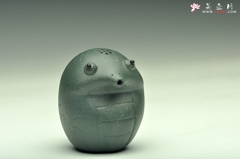 紫砂壶图片：全手茶宠 文房水注 可爱萌宠 绿泥灵蛇 - 美壶网